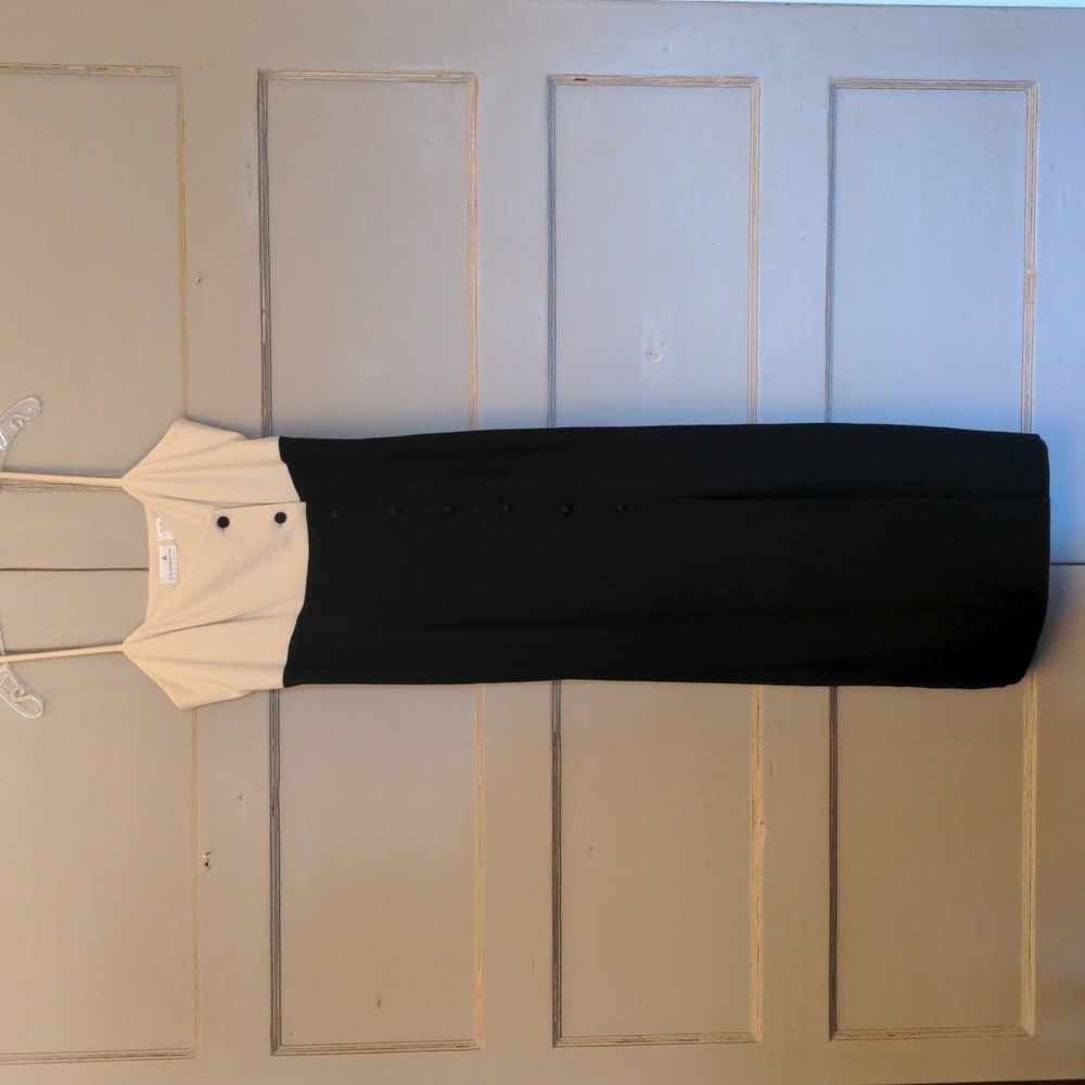 Liz Claiborne Black and Cream Midi Dress